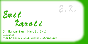 emil karoli business card